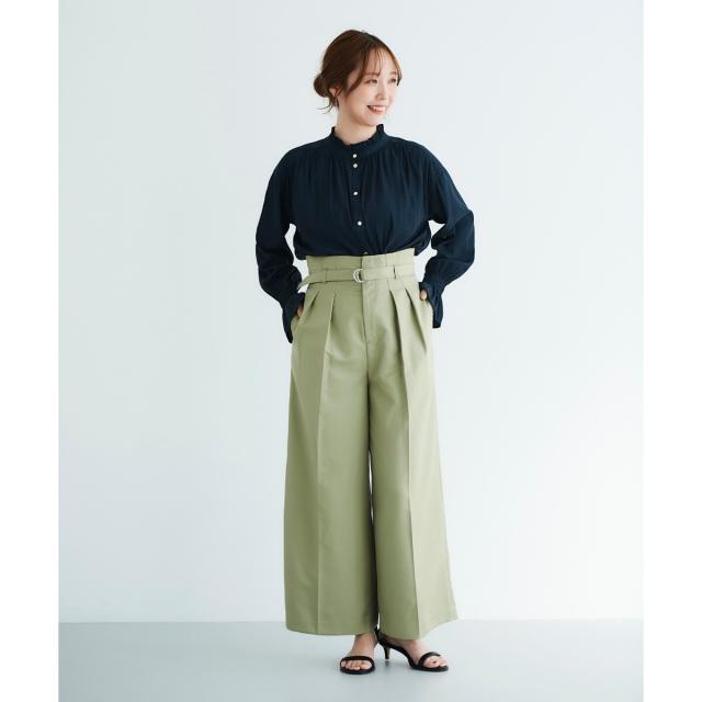 ルクールブラン（le．coeur blanc）/《手洗い可能》ハイウエストベルトツキワイドパンツ