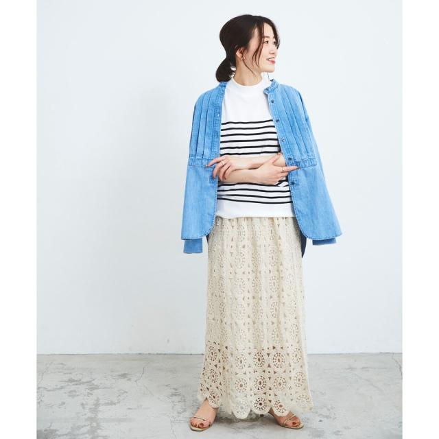 ルクールブラン（le．coeur blanc）/《手洗い可能》スリーブドッキングニットプルオーバー