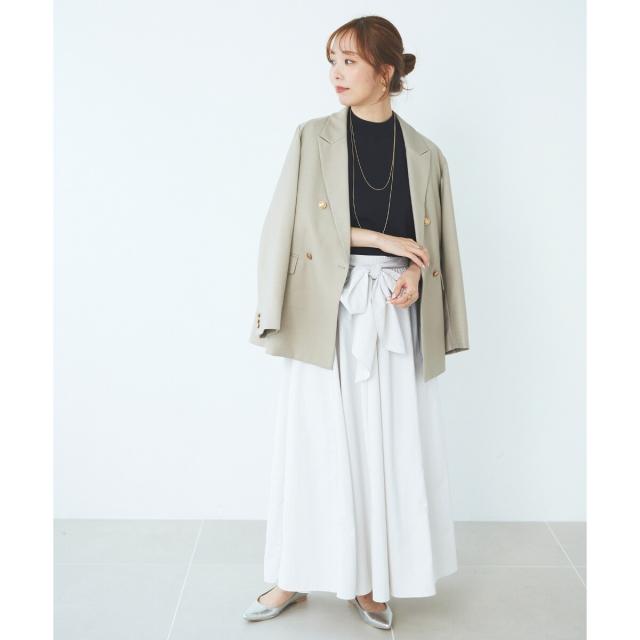 ルクールブラン（le．coeur blanc）/《手洗い可能》スリーブドッキングニットプルオーバー