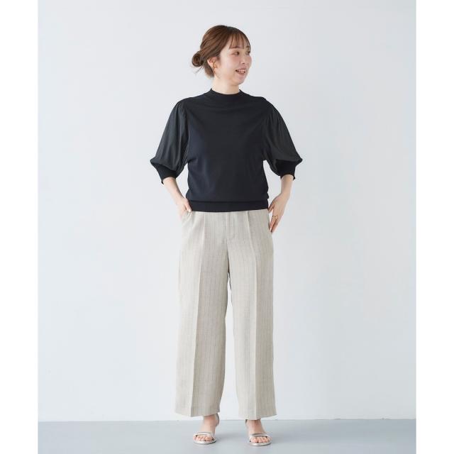 ルクールブラン（le．coeur blanc）/《手洗い可能》スリーブドッキングニットプルオーバー