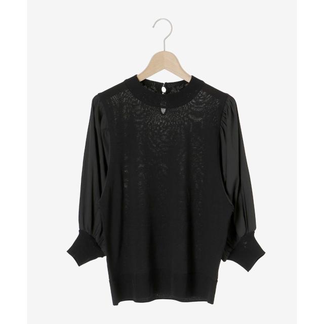 ルクールブラン（le．coeur blanc）/《手洗い可能》スリーブドッキングニットプルオーバー