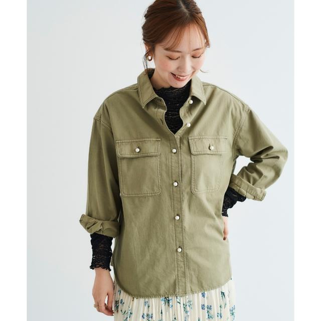 ルクールブラン（le．coeur blanc）/パールボタンシャツ