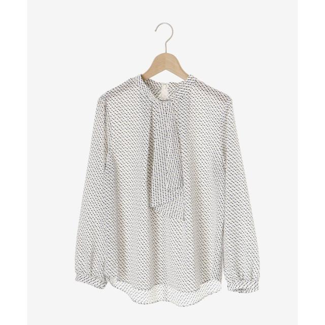 ルクールブラン（le．coeur blanc）/《手洗い可能》デシンキカプリントスカーフタイブラウス