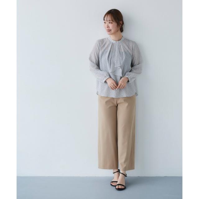 ルクールブラン（le．coeur blanc）/《手洗い可能》デシンキカプリントスカーフタイブラウス