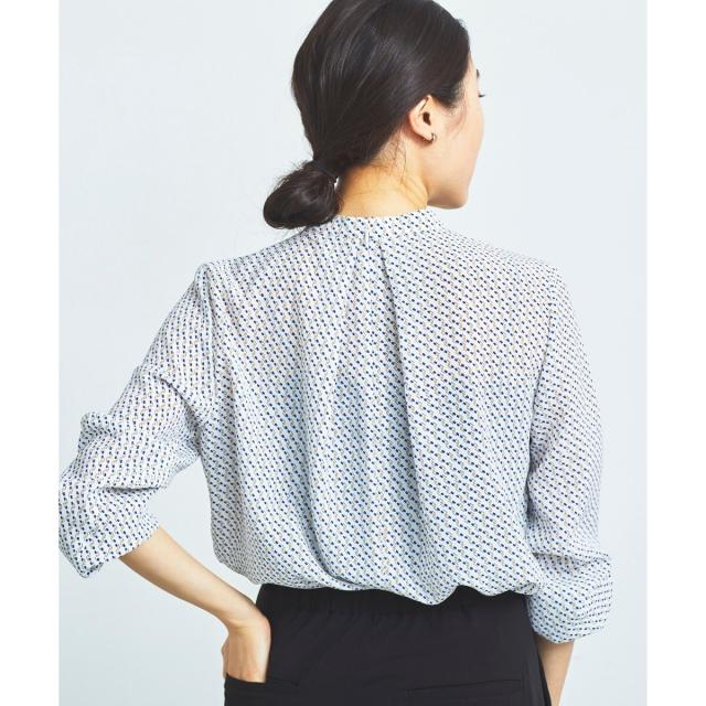 ルクールブラン（le．coeur blanc）/《手洗い可能》デシンキカプリントスカーフタイブラウス