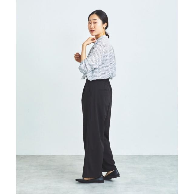 ルクールブラン（le．coeur blanc）/《手洗い可能》デシンキカプリントスカーフタイブラウス