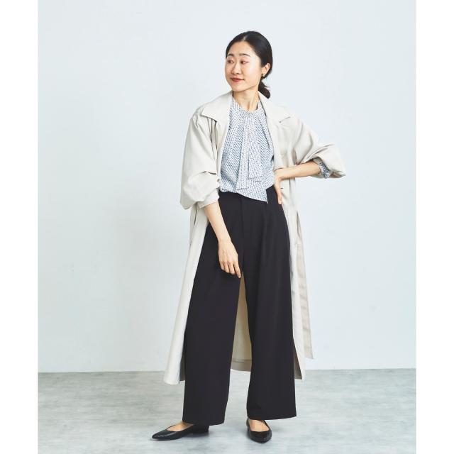 ルクールブラン（le．coeur blanc）/《手洗い可能》デシンキカプリントスカーフタイブラウス