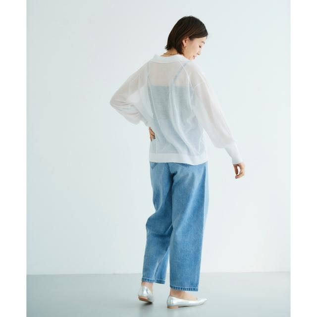 ルクールブラン（le．coeur blanc）/《手洗い可能》シアースキッパー襟付きニット