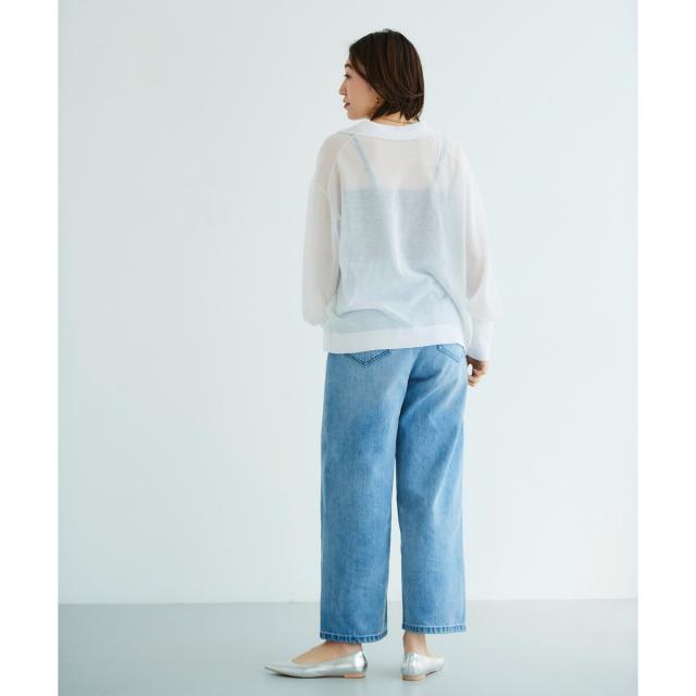 ルクールブラン（le．coeur blanc）/《手洗い可能》シアースキッパー襟付きニット