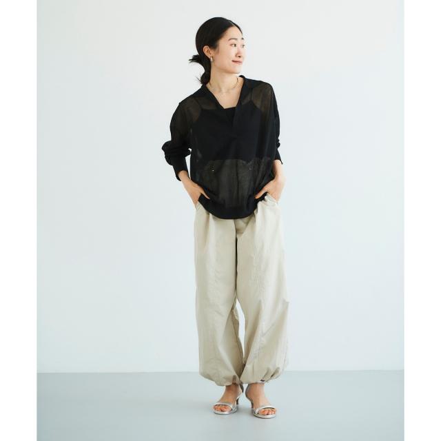 ルクールブラン（le．coeur blanc）/《手洗い可能》シアースキッパー襟付きニット