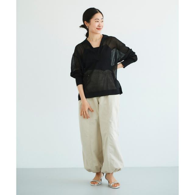 ルクールブラン（le．coeur blanc）/《手洗い可能》シアースキッパー襟付きニット