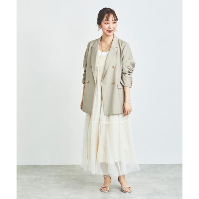 ルクールブラン（le．coeur blanc）/《WEB限定アイテム》チュールティアードキャミワンピース