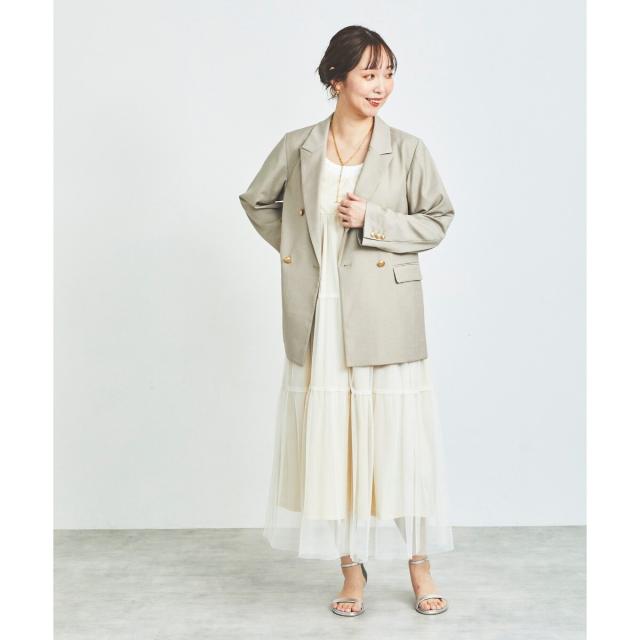 ルクールブラン（le．coeur blanc）/《WEB限定アイテム》チュールティアードキャミワンピース