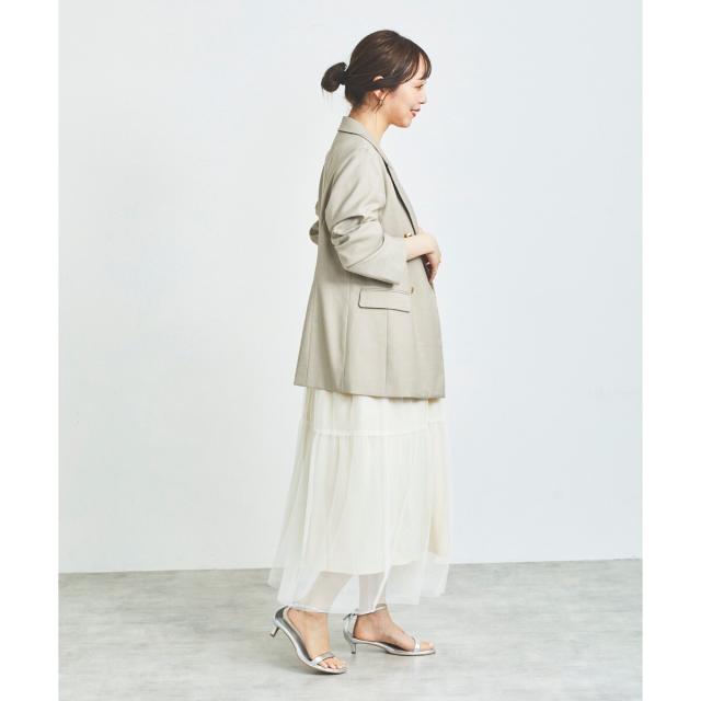 ルクールブラン（le．coeur blanc）/《WEB限定アイテム》チュールティアードキャミワンピース