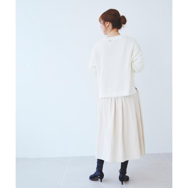 ルクールブラン（le．coeur blanc）/《手洗い可能》テープヤーンメッシュプルオーバー