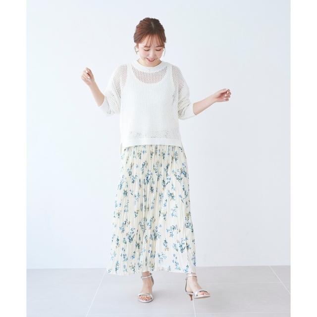 ルクールブラン（le．coeur blanc）/《手洗い可能》テープヤーンメッシュプルオーバー