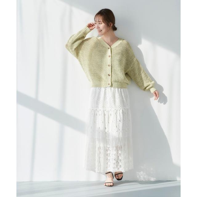 ルクールブラン（le．coeur blanc）/《手洗い可能》Fanaka ミックスレーススカート