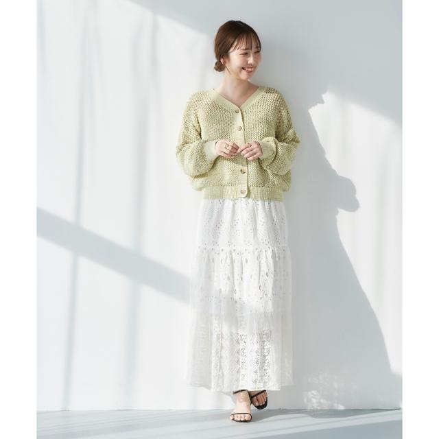 ルクールブラン（le．coeur blanc）/《手洗い可能》Fanaka ミックスレーススカート