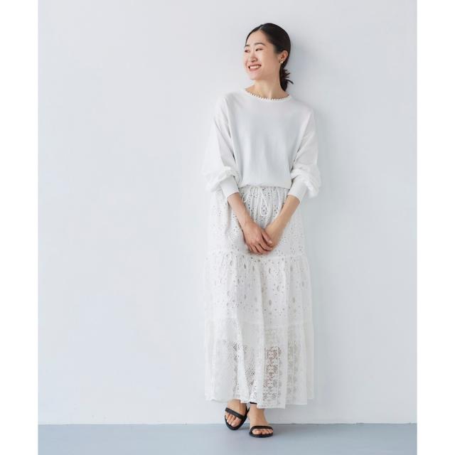 ルクールブラン（le．coeur blanc）/《手洗い可能》Fanaka ミックスレーススカート