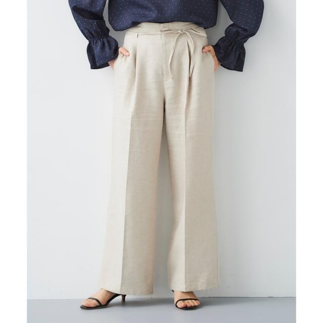 ルクールブラン（le．coeur blanc）/Perle Peche ラメウエストリボンパンツ