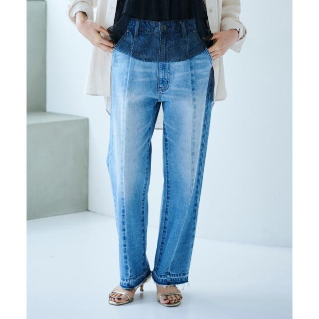 ルクールブラン（le．coeur blanc）/センターシームストレートデニムパンツの通販は 14,300円