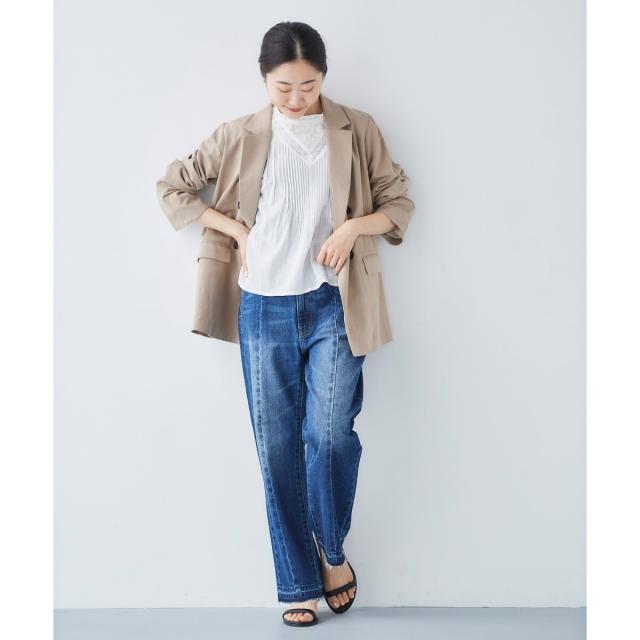ルクールブラン（le．coeur blanc）/センターシームストレートデニムパンツ_18