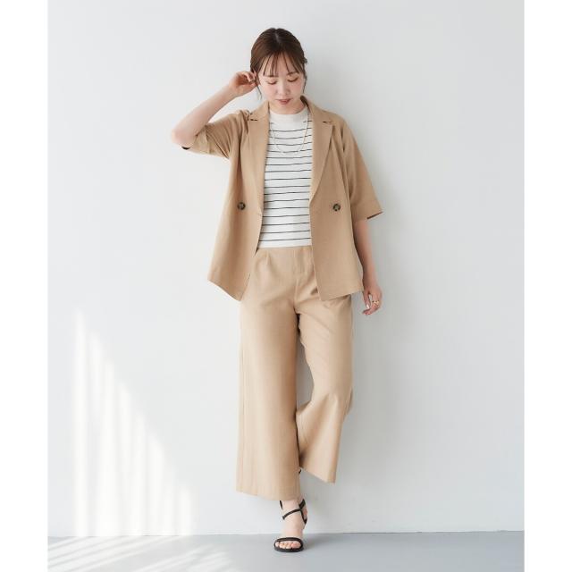 ルクールブラン（le．coeur blanc）/《セットアップ対応》タンブラーブッチャータックワイドパンツ