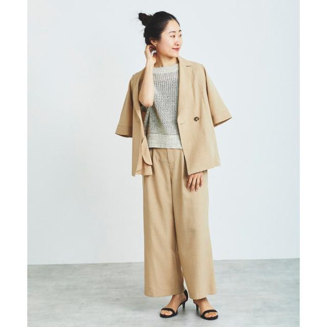 ルクールブラン（le．coeur blanc）/《セットアップ対応》タンブラーブッチャータックワイドパンツ