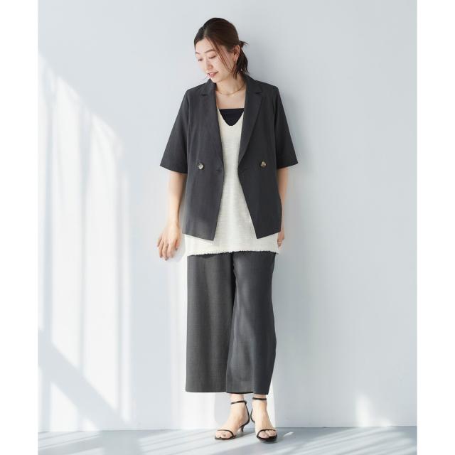 ルクールブラン（le．coeur blanc）/《セットアップ対応》タンブラーブッチャータックワイドパンツ