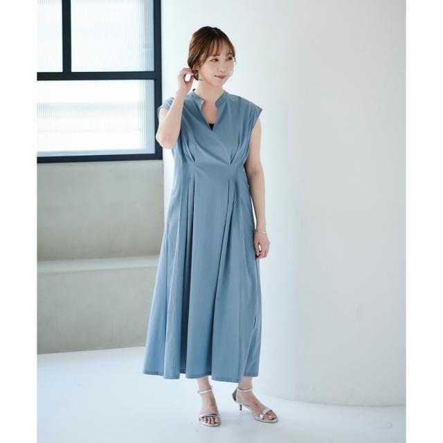 ルクールブラン（le．coeur blanc）/《手洗い可能》ウエストタックワンピース