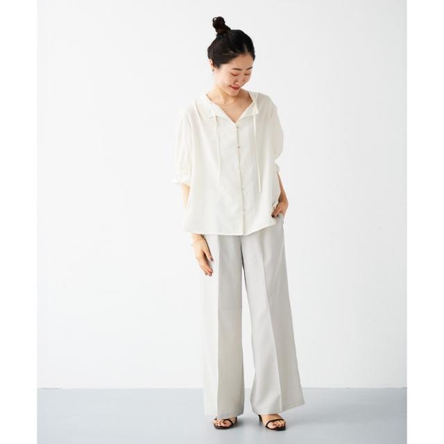 ルクールブラン（le．coeur blanc）/《手洗い可能》タンブラーブッチャーイージーパンツ