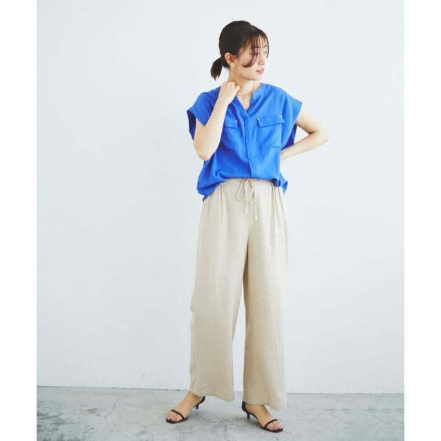 ルクールブラン（le．coeur blanc）/《手洗い可能》レーヨン麻イージーパンツ