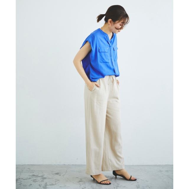 ルクールブラン（le．coeur blanc）/《手洗い可能》レーヨン麻イージーパンツ