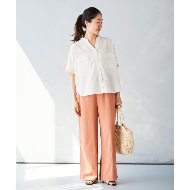 ルクールブラン（le．coeur blanc）/《手洗い可能》レーヨン麻イージーパンツ