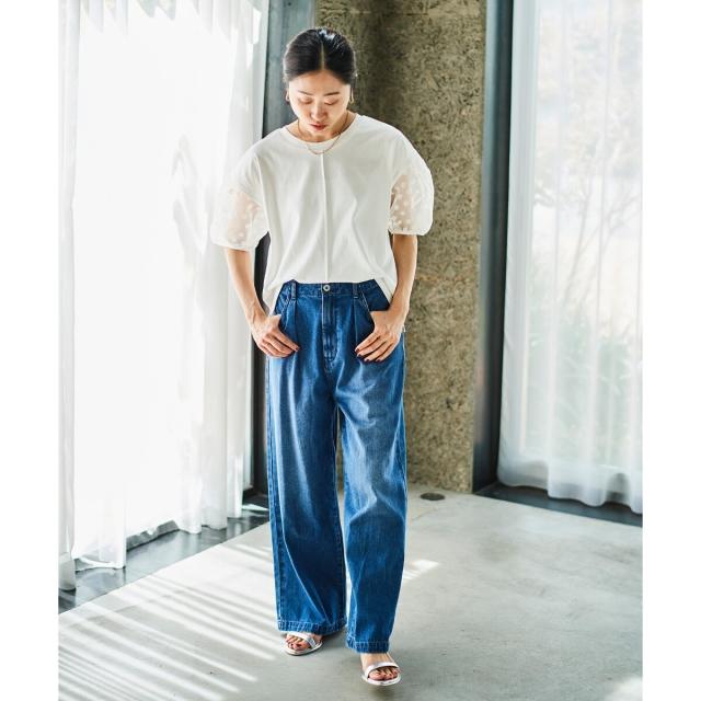 ルクールブラン（le．coeur blanc）/《手洗い可能》TORRAZZO DONNAドット切替カットソー