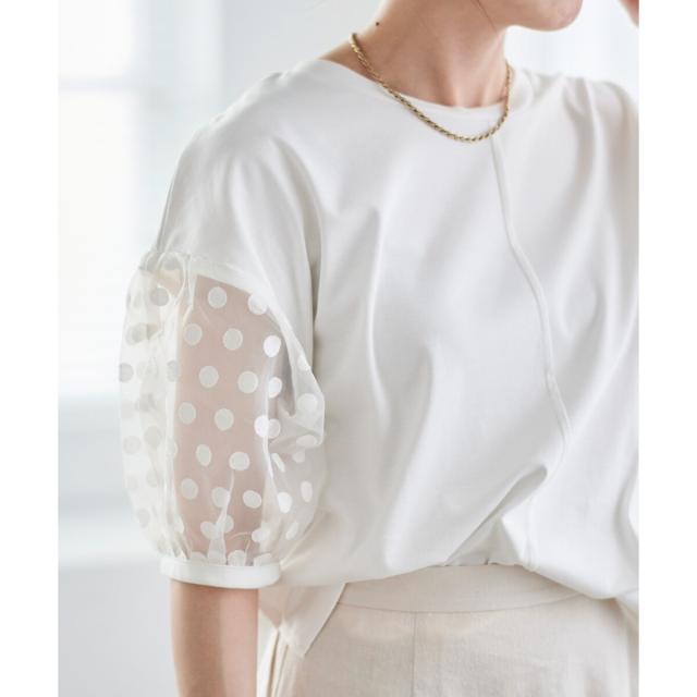ルクールブラン（le．coeur blanc）/《手洗い可能》TORRAZZO DONNAドット切替カットソー