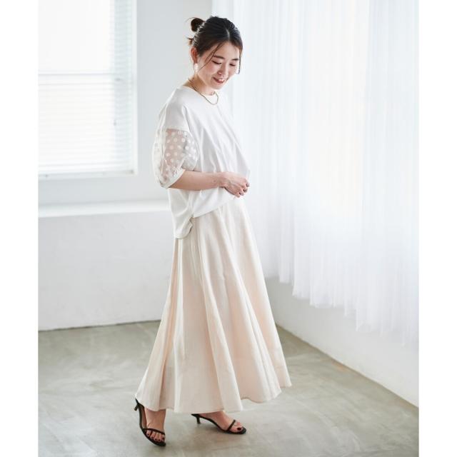 ルクールブラン（le．coeur blanc）/《手洗い可能》TORRAZZO DONNAドット切替カットソー