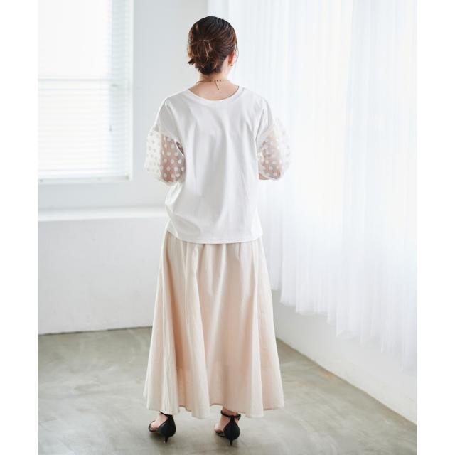 ルクールブラン（le．coeur blanc）/《手洗い可能》TORRAZZO DONNAドット切替カットソー