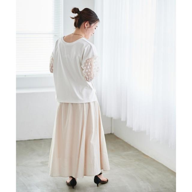 ルクールブラン（le．coeur blanc）/《手洗い可能》TORRAZZO DONNAドット切替カットソー