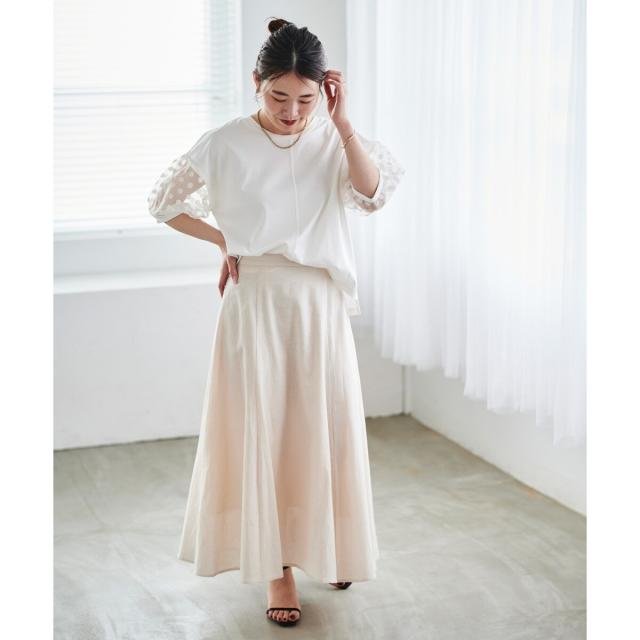 ルクールブラン（le．coeur blanc）/《手洗い可能》TORRAZZO DONNAドット切替カットソー