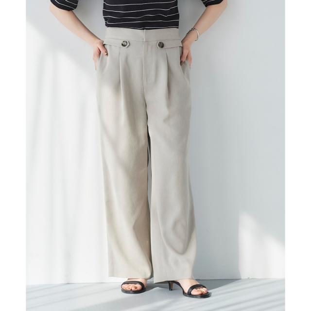 ルクールブラン（le．coeur blanc）/リネンライクツイルワイドパンツ ルクールブラン（le．coeur blanc）/リネンライクツイルワイドパンツの