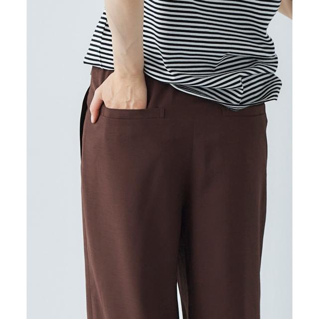 ルクールブラン（le．coeur blanc）/リネンライクツイルワイドパンツの