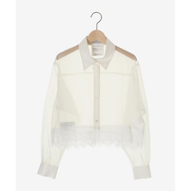 ルクールブラン（le．coeur blanc）/《手洗い可能》MAISON MAVERICK レースクロップドブラウス