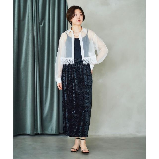 ルクールブラン（le．coeur blanc）/《手洗い可能》MAISON MAVERICK レースクロップドブラウス