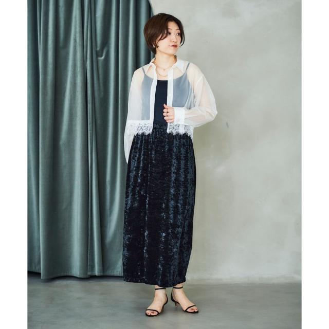 ルクールブラン（le．coeur blanc）/《手洗い可能》MAISON MAVERICK レースクロップドブラウス