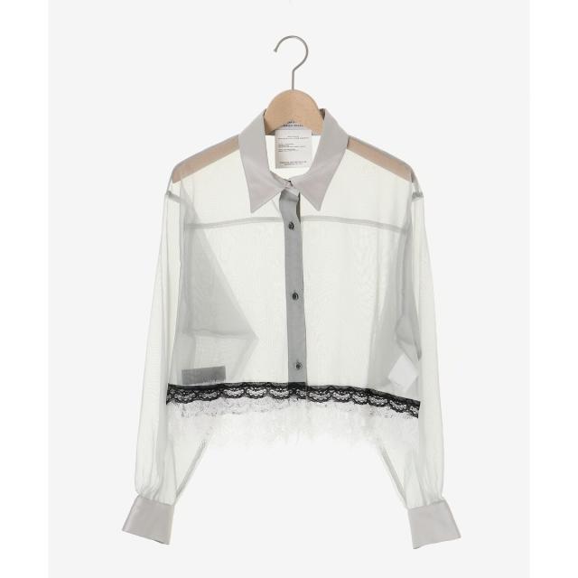 ルクールブラン（le．coeur blanc）/《手洗い可能》MAISON MAVERICK レースクロップドブラウス