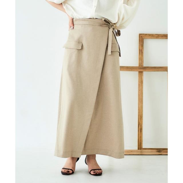 ルクールブラン（le．coeur blanc）/《手洗い可能》ラップライクフレアスカート