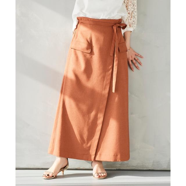 ルクールブラン（le．coeur blanc）/《手洗い可能》ラップライクフレアスカート