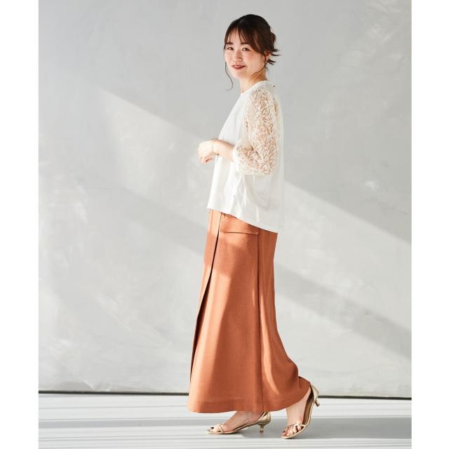 ルクールブラン（le．coeur blanc）/《手洗い可能》ラップライクフレアスカート