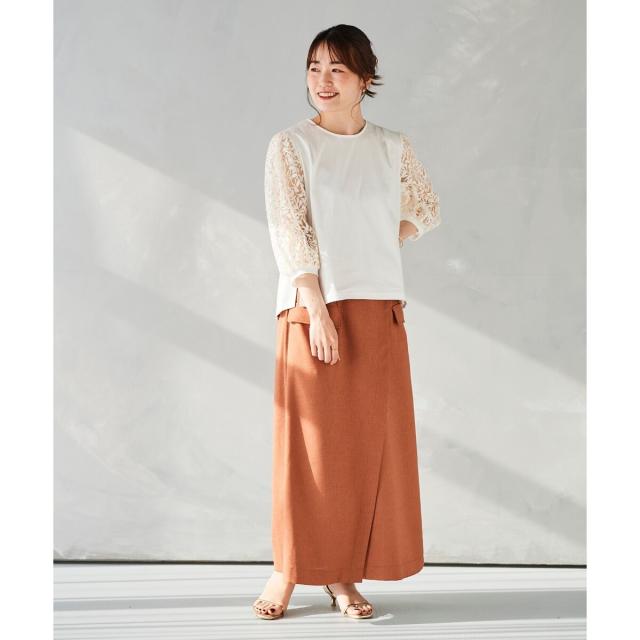 ルクールブラン（le．coeur blanc）/《手洗い可能》ラップライクフレアスカート